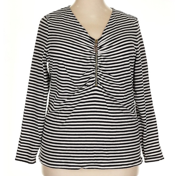 Michael Kors Zip Up Striped Back White Sexy Bunched Women’s Plus Size 2X - Picture 1 of 7